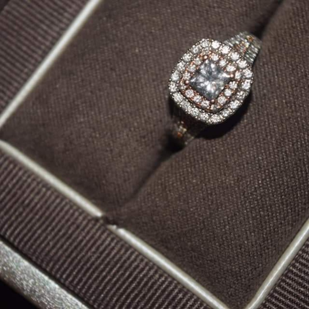 14K White&Rose gold Engagement Ring